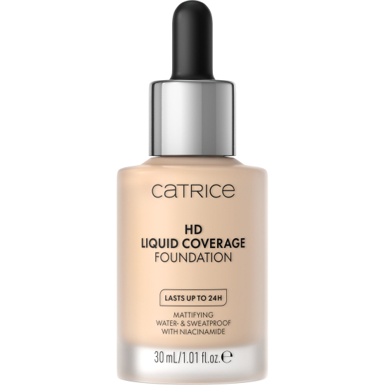 Тональная основа HD Liquid Coverage Foundation, 010 Light Beige светло-бежевый - 5