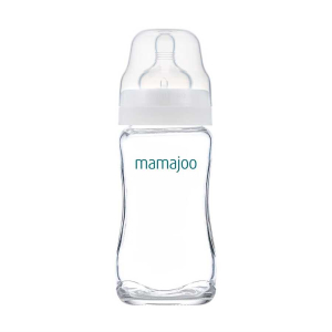 MAMAJOO - Бутылочка для кормления стеклянная антиколиковая 0+ Glass Feeding Bottle, 240 мл