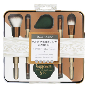Ecotools - Набор для макияжа Warm Winter Glow Beauty Kit : кисти, спонж, зеркало