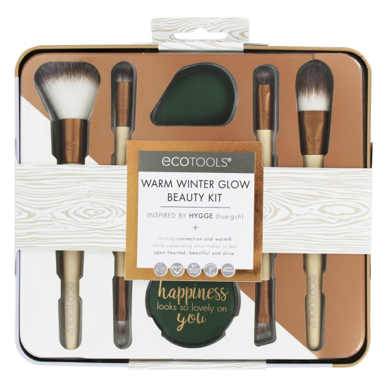 Набор для макияжа Warm Winter Glow Beauty Kit : кисти, спонж, зеркало - 1