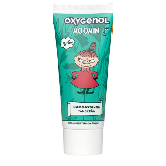 Детская зубная паста Moomin 3-5 лет фруктовый вкус с фтором и ксилитолом, 50 мл/ зелёный - 1