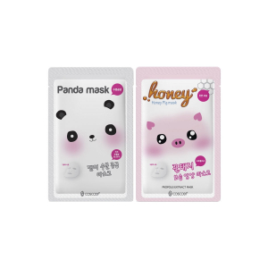 COSCODI - Набор тканевых масок Honey Pig, Panda Moisturized, 2 шт
