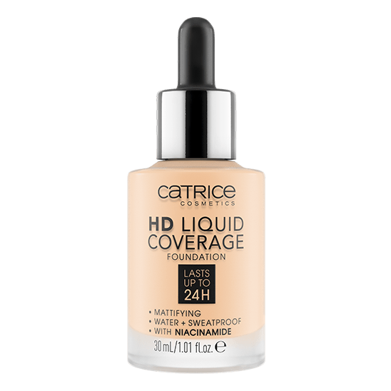 Тональная основа HD Liquid Coverage Foundation, 002 Porcelain Beige фарфоровый бежевый - 1