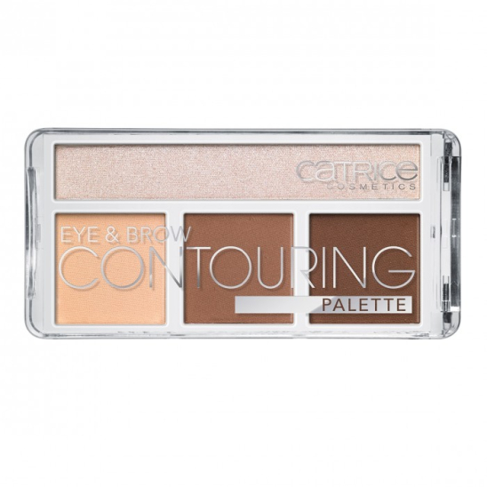 Палетка для контурирования век и бровей: тени, хайлайтер Eye & Brow Contouring Palette - 020, кофе - 1