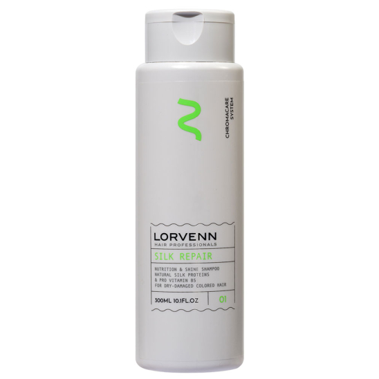 Реструктурирующий шампунь для волос с протеинами шелка Chromacare System Silk Repair - 1