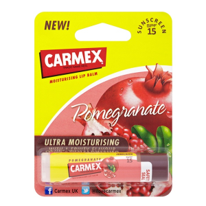 Carmex - Бальзам для губ с ароматом граната с защитой от воздействия ультрафиолета SPF15, стик в блистере