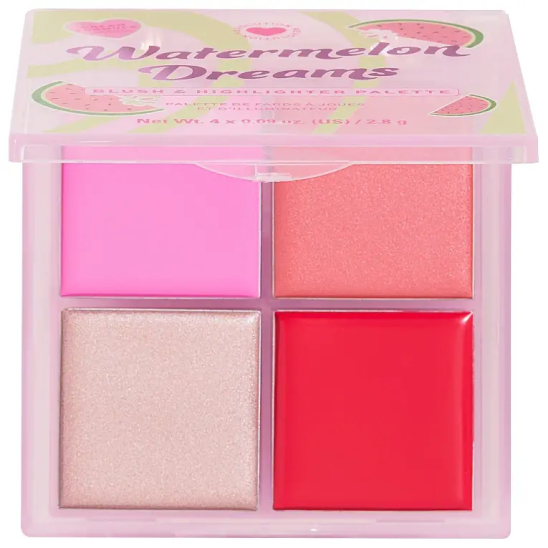 Палетка для макияжа: кремовые румяна и хайлайтер Watermelon Dreams Blush & Highlighter Palette - 2