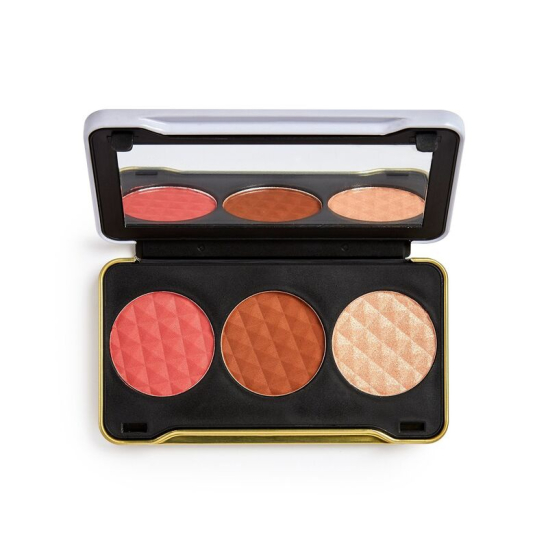 Палетка для макияжа лица: румяна, бронзер, хайлайтер Patricia Bright Face Palette You Are Gold - 1