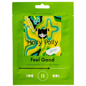 Holly Polly - Тканевая маска для лица Детокс на кремовой основе Feel Good с Углем и экстрактом Бамбука22 г