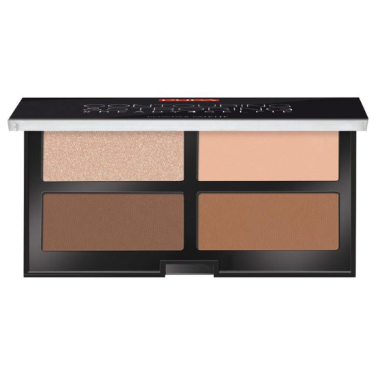 Палетка для скульптурирования лица Contouring&Strobing Palette, 003 Темная кожа - 1