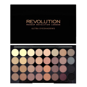 Makeup Revolution - Набор из 32 оттенков теней Ultra 32 shade Eyeshadow Flawless Matte, матовая