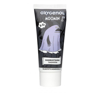OXYGENOL - Детская зубная паста Moomin 3-5 лет фруктовый вкус с фтором и ксилитолом, 50 мл/ чёрный