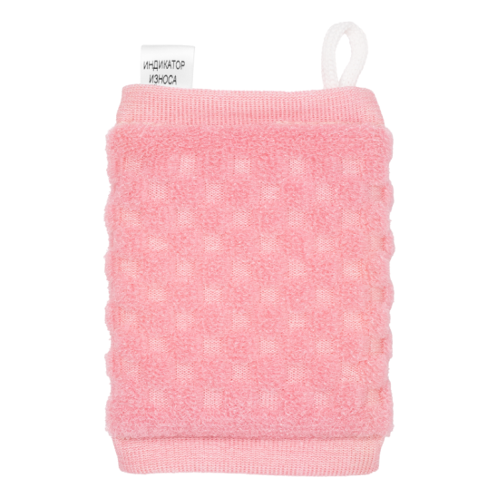 Мочалка рельефная брикет, розовый - 1