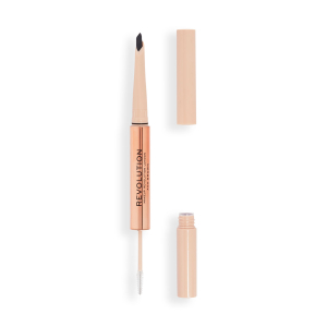 Makeup Revolution - Контурный карандаш для бровей и гель для фиксации Eyebrow pencil Fluffy Brow Filter Duo, Dark Brown