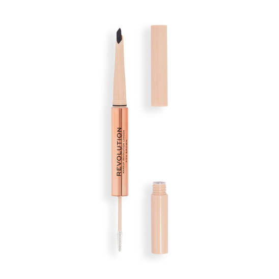 Контурный карандаш для бровей и гель для фиксации Eyebrow pencil Fluffy Brow Filter Duo, Dark Brown 6792233