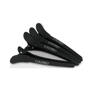 C:ehko - Клипсы для волос чёрные прорезиненные (набор 12 шт)