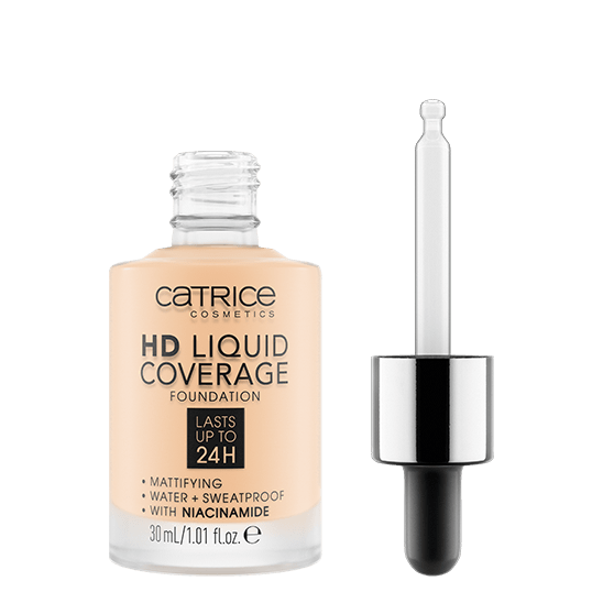 Тональная основа HD Liquid Coverage Foundation, 002 Porcelain Beige фарфоровый бежевый - 2