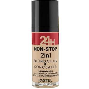 PASTEL Cosmetics - Тональная основа и консилер 2 в 1 24H Non-Stop 2in1 Foundation & Concealer, 604 Vanilla30 мл
