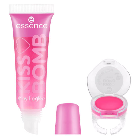 Блеск и бальзам для губ 2в1 Kiss Bomb shiny lipgloss & lip balm - 1