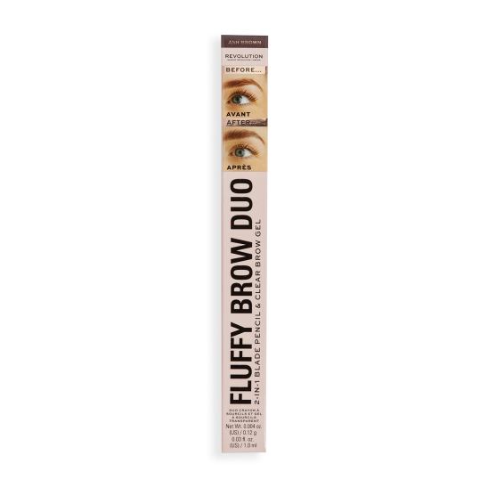 Контурный карандаш для бровей и гель для фиксации Eyebrow pencil Fluffy Brow Filter Duo, Ash Brown - 4