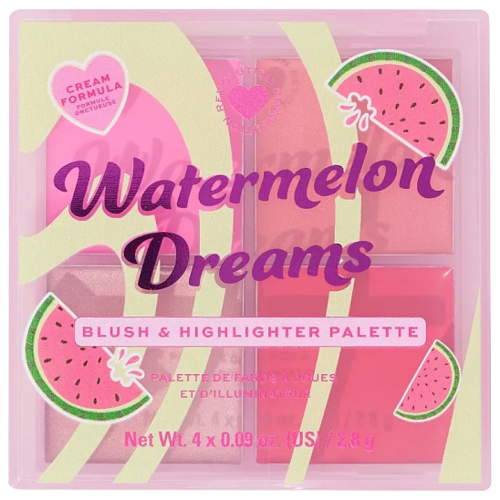Палетка для макияжа: кремовые румяна и хайлайтер Watermelon Dreams Blush & Highlighter Palette - 1