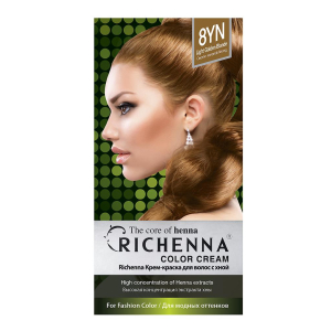 Richenna - Крем-краска для волос с хной - тон 8YN светлый золотистый блондин
