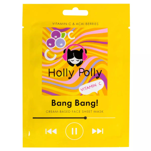 Holly Polly - Тканевая маска для лица Витаминная на кремовой основе Bang Bang! с Витамином С и Ягодами Асаи22 г