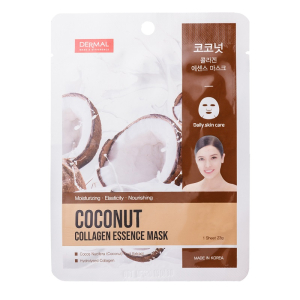 Dermal - Тканевая маска Coconut Collagen Essence Mask, кокос и коллаген, 23 г