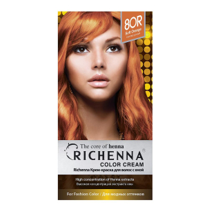 Richenna - Крем-краска для волос с хной - тон 8OR светло оранжевый