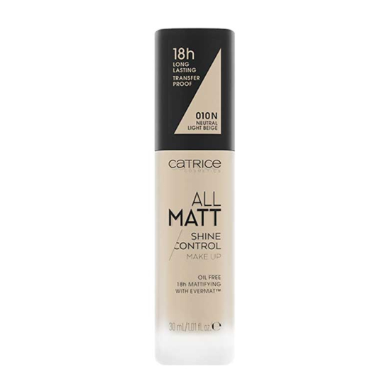 Тональная основа All Matt Shine Control Make Up, 010 N Neutral Light Beige - 1